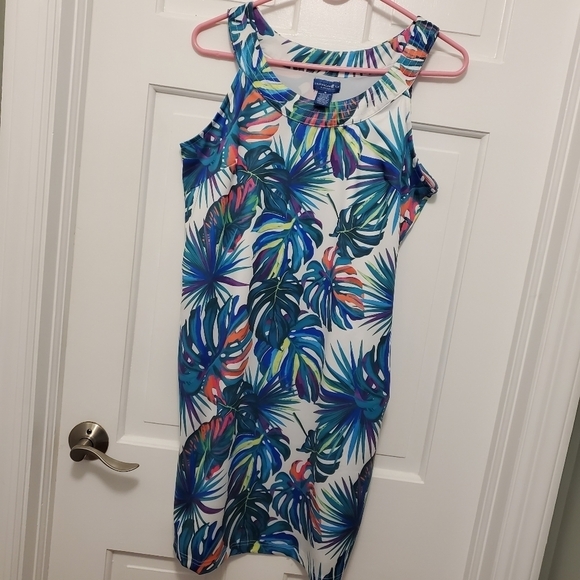 Caribbean Joe Tropical Print Tank Dress Size Medium, Beachwear, Colorful - Picture 8 of 12